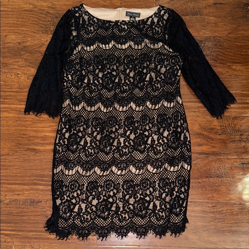 Jessica Howard Black Lace Overlay Dress